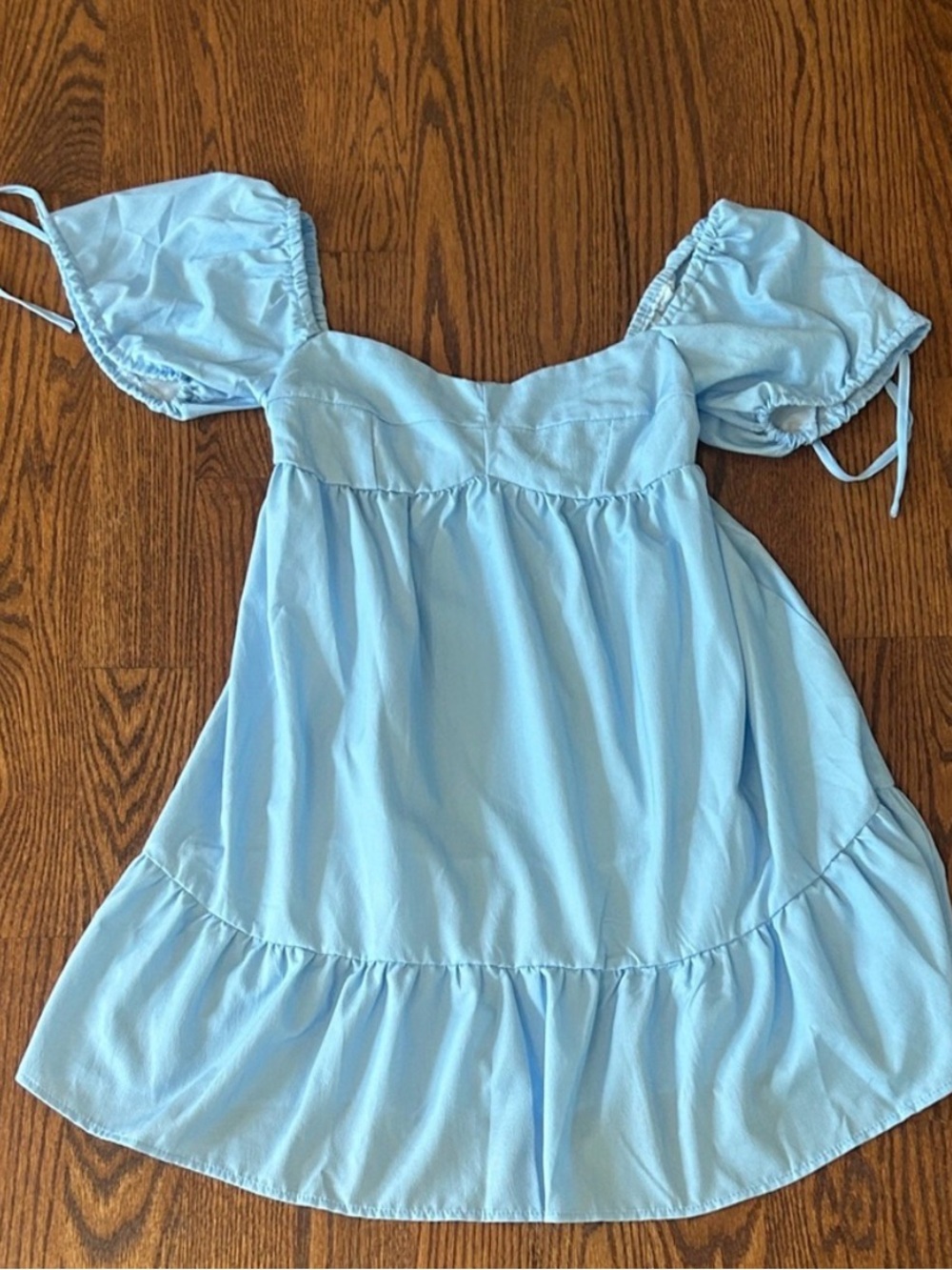 Light Blue Puff Sleeve Dress